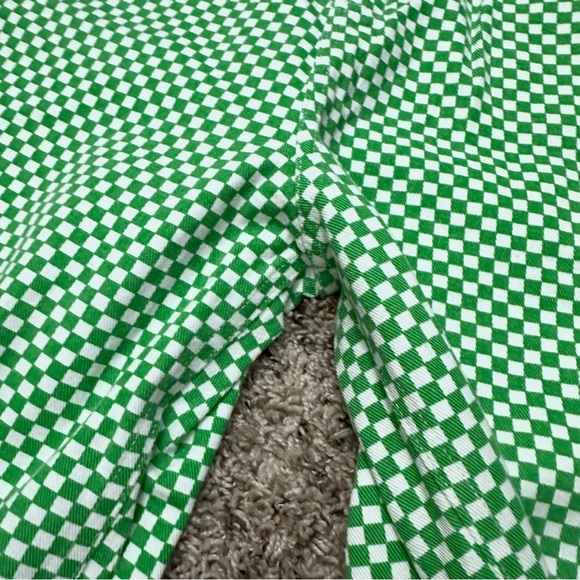 Shekou Green Checkered Straight Leg High Rise Jeans Womens Size Large NWT Preppy - Picture 6 of 16